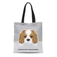 thumbnail image 1 of LADDKE Canvas Tote Bag Portrait of Cavalier King Charles Spaniel Puppy Dog Durable Reusable Shopping Shoulder Grocery Bag, 1 of 1