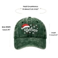 thumbnail image 3 of Baseball Caps For Unisex Vintage Washed Soft Crown Christmas Hat Believe Snowflake Santa Embroidery Sun Shading Headwear, 3 of 6