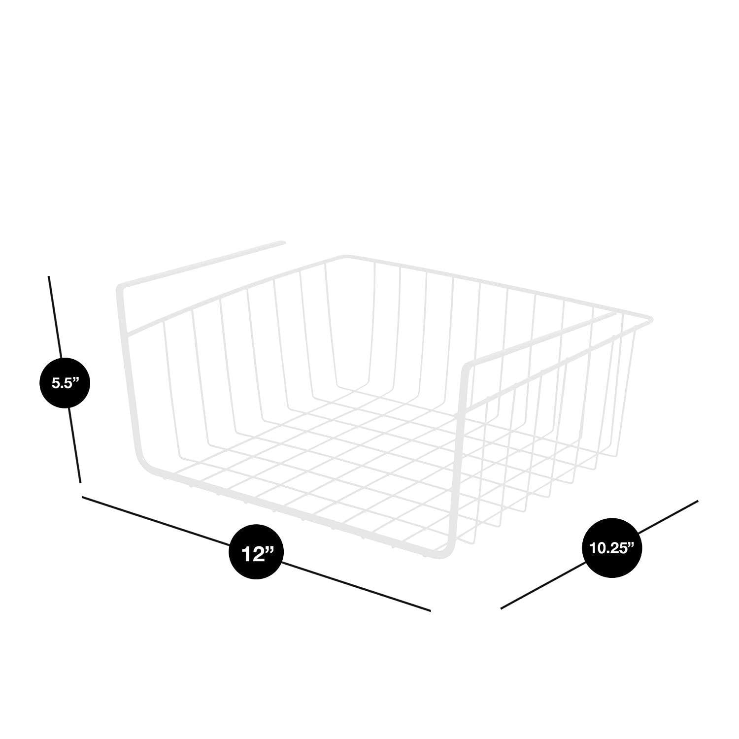 Smart Design Undershelf Storage Basket - Medium - 16 x 5.5 inch - Black