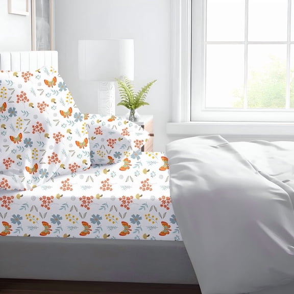 Kotton Culture 600 TC Bed Sheets 4 Piece 15" Inch Deep Pocket Sheet Set (Rainforest,California King)