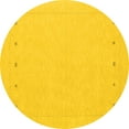 thumbnail image 1 of Ahgly Company Machine Washable Indoor Round Solid Yellow Modern Area Rugs, 6' Round, 1 of 4
