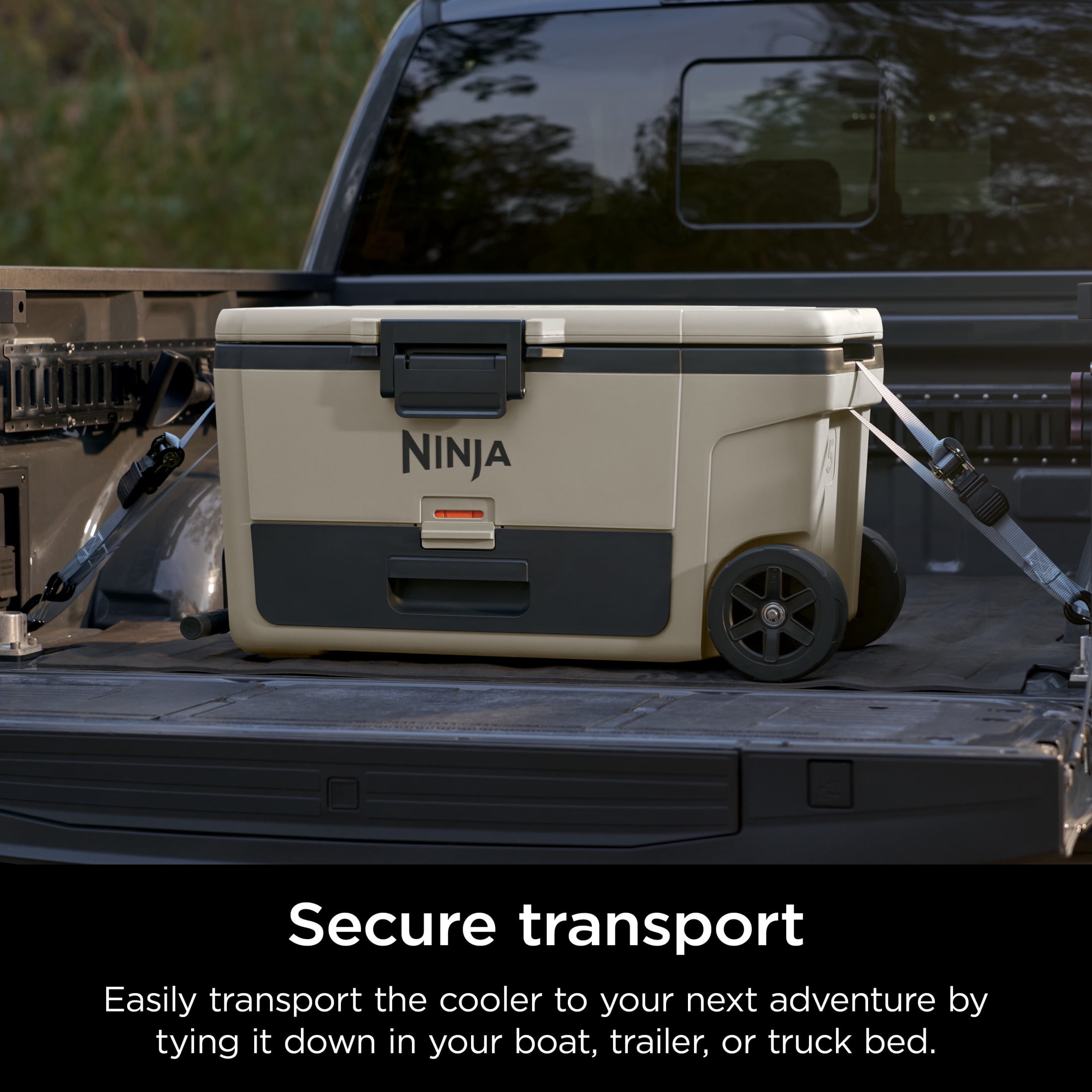 Ninja Outdoor FrostVault™ 65qt Wheeled Cooler with Cold Dry Zone, Birch Beige - FB265CS