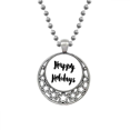 thumbnail image 1 of Happy Holiday Quote Handwrite Necklaces Pendant Retro Moon Stars Jewelry, 1 of 3