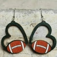 thumbnail image 4 of GKNET Boho Sport Football Big Love Heart Ear Hoop Earrings Wood Women Jewellery New-Basketball, 4 of 7