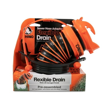 Camco 39319 Flexible 3-in-1 Sewer Hose Seal with RhinoExtreme Hose and Handle