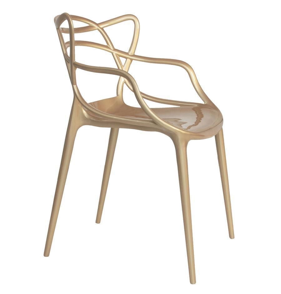 Plata Décor Import Master Stackable Chair in Gold