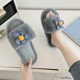 thumbnail image 2 of Vedolay Fuzzy Slippers Women Warm Slipper Winter Anti-Skid Indoor Outdoor Slip-On Shoes Grey,41, 2 of 5
