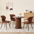thumbnail image 5 of 31.5" Round Dining Table for 2, Modern Small Pedestal Kitchen Table, Space Saving, for Apartment Dining Living Room. Brown, 5 of 7