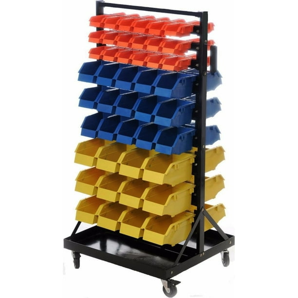 STKUSA 90 Bins Tools Parts Storage Organizer, with Wheels