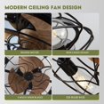 thumbnail image 4 of HOOMEDELIER 21" Industrial Flush Mount Ceiling Fan with Light and Remote, Low Profile Caged Design, 3 Blades, Black Finish, 4 of 9