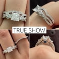 thumbnail image 3 of SFTING Wedding Rings for Women 2CT Princess Cut Engagement Rings Promise Stackable Sapphire Silver Plated Jewelry Anniversary Gift for Her Size 7, 3 of 7