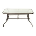 thumbnail image 5 of BizChair 31.5" x 55" Bronze Rectangular Tempered Glass Metal Table with Umbrella Hole, 5 of 11