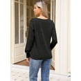 thumbnail image 3 of DARING DIVA Women's V Neck Long Sleeve Casual Knit Tunic Sweater S Black, 3 of 6