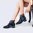 thumbnail image 5 of Lilgiuy Women Boots Retro Embroidered Rhinestone Thick Heel Shoes Boots Plus Size BootsBlue6.5 Winter Clothes for 2022, 5 of 5
