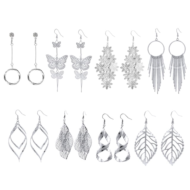 Boucles d'Oreilles Femme Mode: 8 Paires Boucles d'Oreilles Géométriques