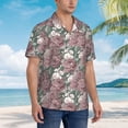thumbnail image 5 of Xecao Rose Flowers print Hawaiian shirt - a stylish short-sleeve button-down for men, perfect for casual beach and tropical outings., 5 of 9