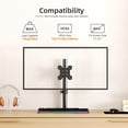 thumbnail image 2 of Single LCD Computer Monitor -Standing Desk Stand Mount Riser for to Screen with Swivel Height Adjustable Rotation ; Vesa Base Stand, 2 of 7