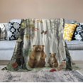thumbnail image 2 of JRXY Rustic Forest Throw Blanket, Country Hunting Bear Deer Wild Animals Farmhouse Lodge Country Throw Blanket, Rustic Lodge Cabin Nature Flannel Bed Blanket Decorations  White, 2 of 6