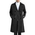 thumbnail image 1 of Abrigo de Invierno de Doble Botonadura de Color Sólido para Hombres INSPIRE CHIC Ajuste Regular S Negro, 1 of 5