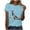 Light Blue#1, variant on Women's Ocean Animal Print Summer Short Sleeve Crew Neck Basic Top | Stretchy Breathable Plus Size Friendly (S-3XL) | Casual Beach Daily Wear