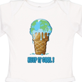 thumbnail image 4 of Inktastic Keep It Cool Melting Earth Ice Cream Cone Boys or Girls Long Sleeve Baby Bodysuit, 4 of 5