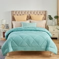 thumbnail image 2 of All Season Down Alternative Comforter,Quilted Duvet Insert - Hypoallergenic, Fluffy, Ultralsoft,Aqua,Queen 88"L x 68"W, 2 of 5