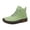 Green, variant on Women's Soft Leather Breathable Flat Ankle Boots Stitched Lace Up Casual Short Booties Comfortable Walking Boots
