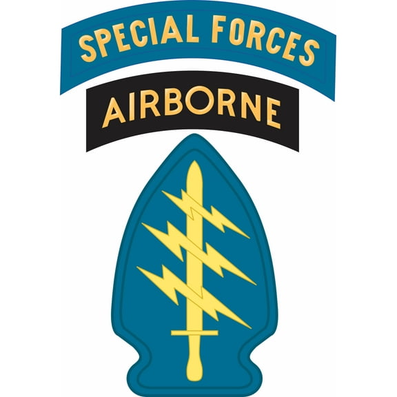 5.5 Inch Special Forces Airborne Patch and Tab Decal
