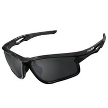 UPANBIKE Bike Cycling Polarized Sunglasses Anti-UV400 Sports Sunglasses TR90 Unbreakable Frame PC Lens Adult Unisex Goggles, Glossy Black Frame/Gray Lens