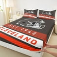 thumbnail image 3 of Erosebridal American Football City Bed Sheets Set Twin Size,Cleveland Print Bedding Sets Twin Size,Geometric Stripe Bed Sheets Twin,Luxurious Bedroom Decoration，3 Pieces, 3 of 8