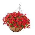 thumbnail image 2 of Maceta de gloria de la mañana falsa, maceta Hain, flores artificiales colgantes, planta Rojo, 2 of 9