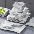 thumbnail image 4 of MALACASA 26-Piece Dinnerware Sets, Porcelain Tableware Set for 6, Marble Grey, 4 of 8