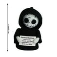 thumbnail image 2 of Wizlet Handmade Halloween Skeleton Crochet with Positive Message - Funny Knitted Wool Death Skull Doll for Halloween Home Office Decor, 2 of 5