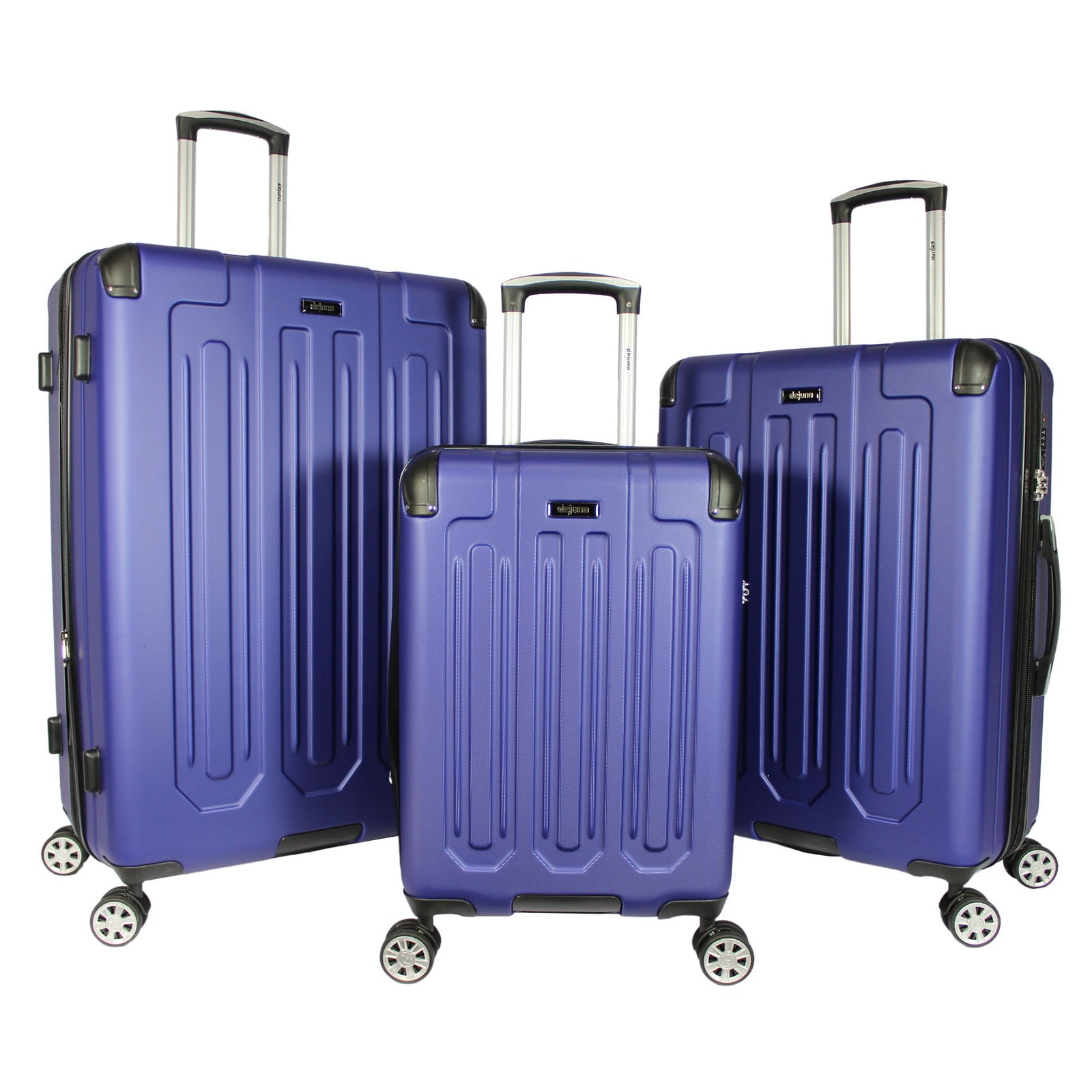 Dejuno Tutin 3-Piece Hardside Spinner Luggage Set With TSA Lock - Navy ...