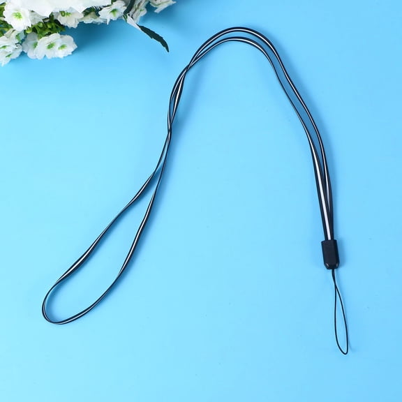 Soimiss 5Pcs Black Grip Lanyard Neck Strap Easy Attach Detach for Cell Phone and Portable Items