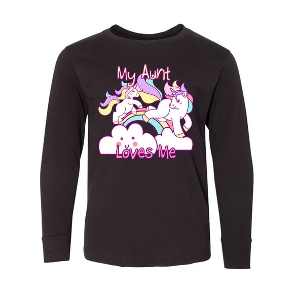 Inktastic My Aunt Loves Me Unicorn Long Sleeve Youth T-Shirt