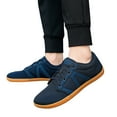 thumbnail image 3 of Durtebeua Women's Wide Barefoot Shoes Canvas Minimalist Sneakers Sole Dark Blue,8.5, 3 of 5