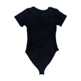 thumbnail image 2 of Telankuip Crew Neck Short Sleeve Bodysuits for Women Summer Solid Color Basic Stretchy Bodycon Jumpsuits Lightweight Soft Comfortable Casual Romper Workout Outfit Black XL, 2 of 2