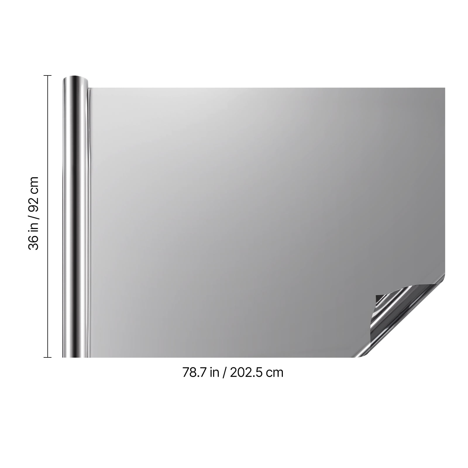 KFFKFF Privacy Window Film, Unidirectional Window Shade, Sunlight Mirror Reflection Heat Management Glass, Adhesive-free Sunlight Barrier, View Outward Not Inward Window Covering , Black-Silver