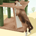 thumbnail image 6 of Yaheetech 68''H Cactus Cat Tree Cat Tower with Padded Perch,Green/Brown, 6 of 10