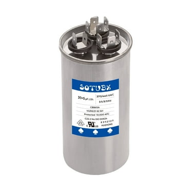 30 5 uf 370/440 VAC Volts Round Dual Run Capacitor - 30 5 mfd Capacito 370VAC 440VAC  Fit for Condenser Straight Cool  Heat Pump Air Conditioner