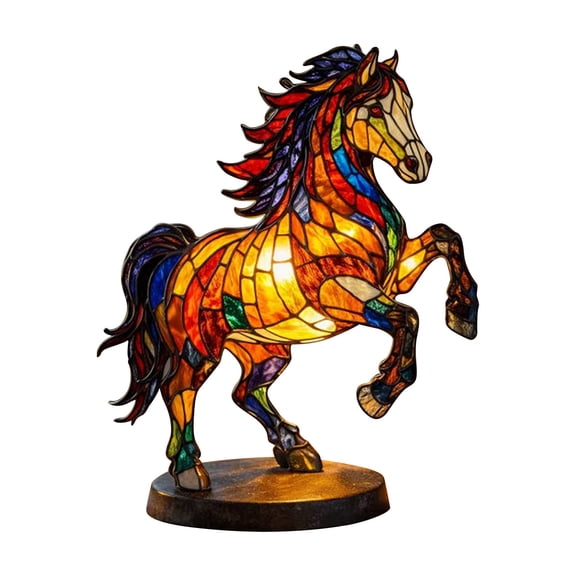 Tabletop Night Light Figurine - Modern Horse Shaped Night Light Decorative Ornament for Bedroom Living Room Home Decor, Cozy Soft Glow Night Light for Adults Bedside Desktop Gift