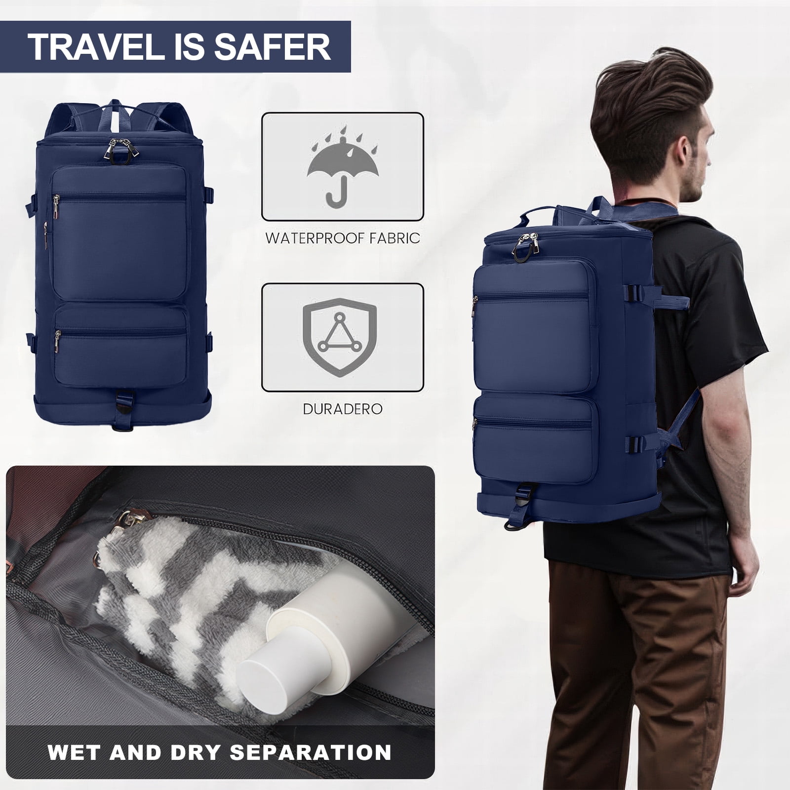 Gynky Duffle Bag Gym Bags Waterproof Sports Duffel Bags Travel Weekender Bag for Men Women Overnight Bag with Shoes Compartment