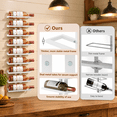 3-set 8 Tier Wall Mount Wine Rack (24 Tiers) Racks For Bottles Display ...