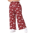 thumbnail image 2 of DARING DIVA Women's Plus Palazzo Pants High Waist Polka Dots Wide Leg 1X Red, 2 of 6