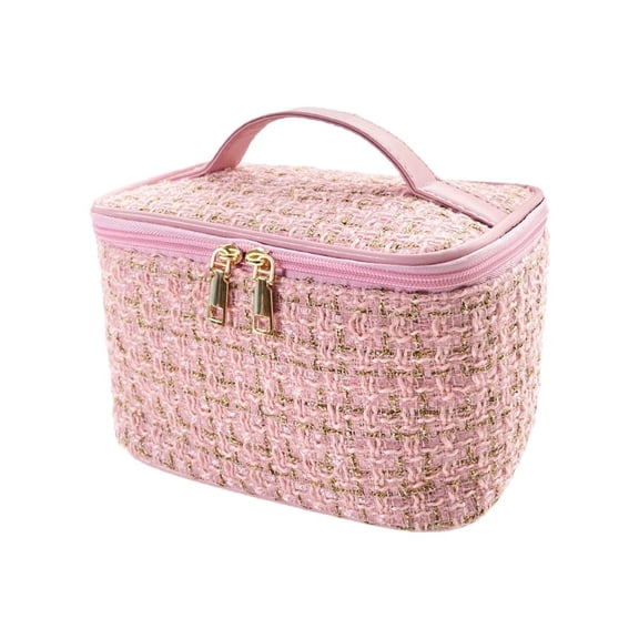 2-in-1 Detachable Makeup Bag for Women, Large Capacity Waterproof Cosmetic Organizer with Brush Cover, Portable Travel Toiletry Pouch