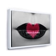 thumbnail image 3 of Designart 'Red Heart In Monochrome Lips' Modern Framed Canvas Wall Art Print, 3 of 5