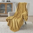 thumbnail image 1 of Manta polar para cama, color amarillo, 300 g/m², suave, 130 x 180 cm, 1 of 8