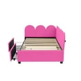 thumbnail image 5 of Twin Size Upholstered Daybed with 2 Drawers, Modern Solid Wood Corner Sofa Bed Frame, No Box Spring Required, for Living Room or Bedroom, Rose Red, 5 of 9