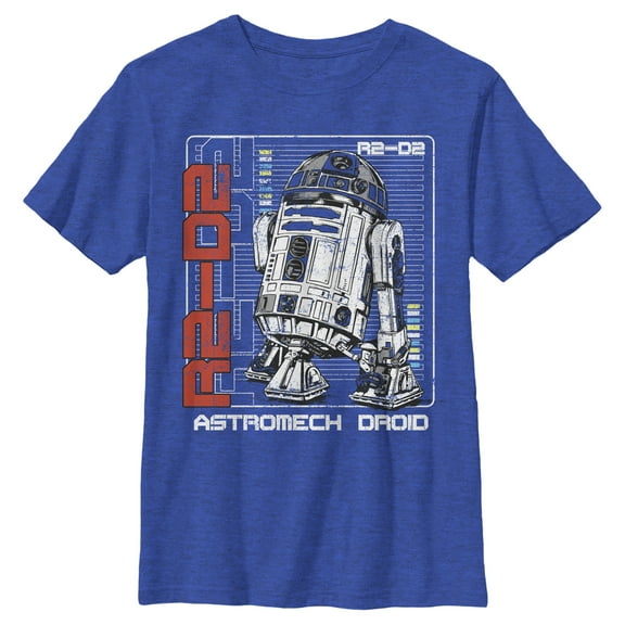 Boy's Star Wars R2-D2 Astromech Graphic Tee Royal Blue Large